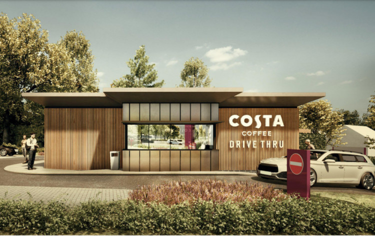 An artist's impression of the proposed Costa on Birmingham Road (image via planning application)