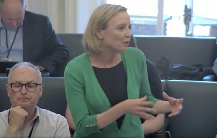 Cllr Katie Mansfield answering questions on the subject of violence against women and girls during the 8 July Council meeting (credit: Richmond Council).