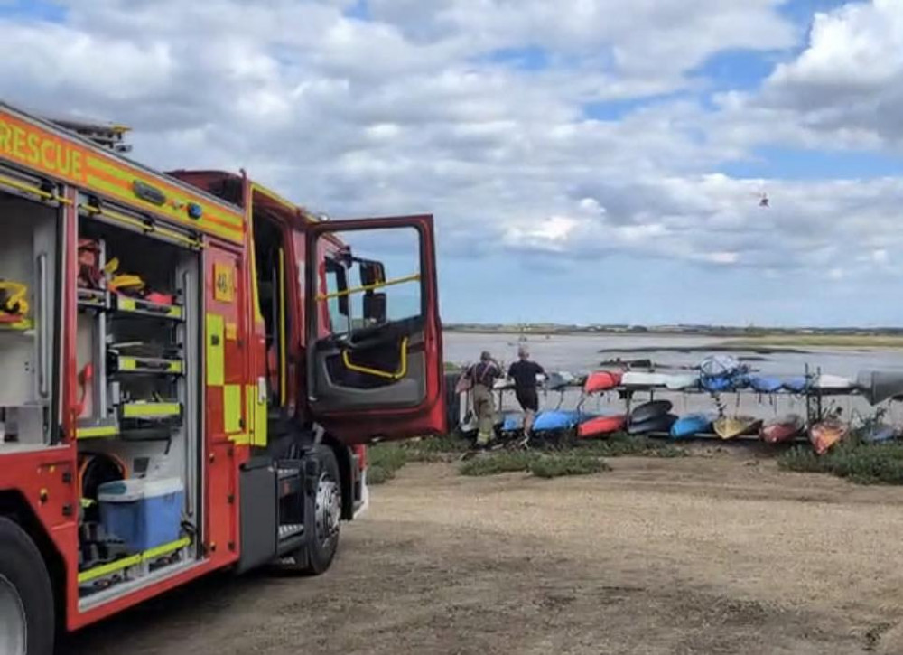 The firefighters were called to assist the coastguard with the rescue. (Credit: Maldon Fire Station - Essex County Fire & Rescue Service)