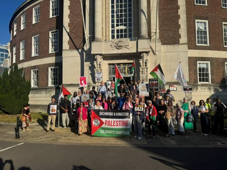 Richmond and Kingston Palestine Solidarity Campaign protested outside the Guildhall on Tuesday  (Credit: Esme Agius-Kensell)