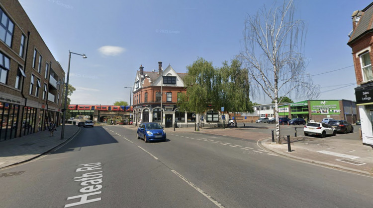 Manual traffic controls are in place as Thames Water carries out urgent repairs on Heath Road near Lion Road, Twickenham (credit: Google Maps).