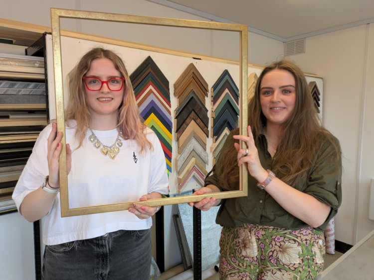 Alice (left) and Emily have set up a bespoke picture framing business in Sandbach. (Photo: Nub News)