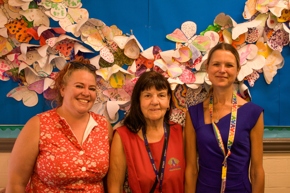 Left to right: Miss Jones - Deputy DSL, SENDCO, Amethyst (Year 4) Teacher | Mrs Twigg - Mid-day Supervisor | Mrs C Lott - Head Teacher