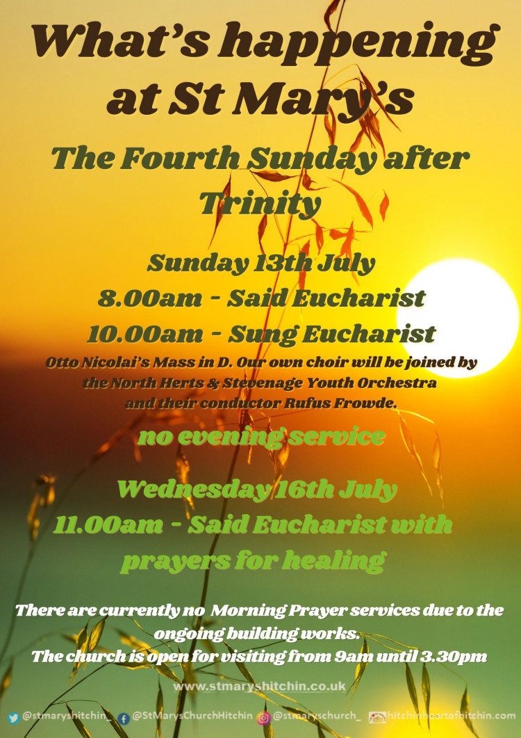 St Mary’s Services this week