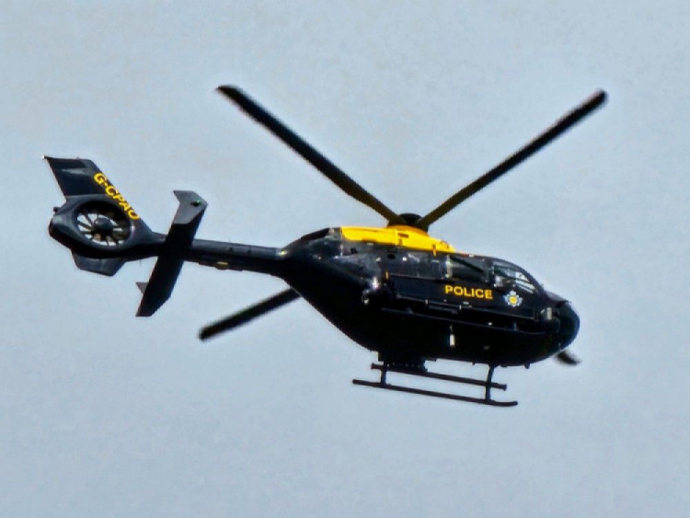 The police helicopter and armed police joined a search in Elworth last night after reports of a man armed with a weapon. (Photo: Alissa Cook-Gray)