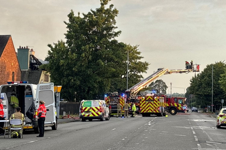 Two people have been taken to hospital after a fire at Furama Palace on Newcastle Road. (Supplied)