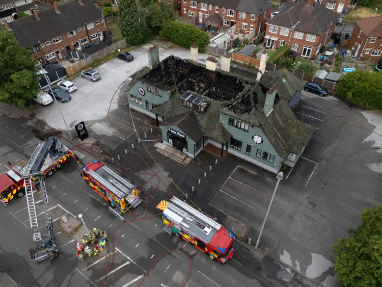 Fire crews extinguished a blaze at Furama Palace in Trent Vale yesterday. (Civic Eye Media)