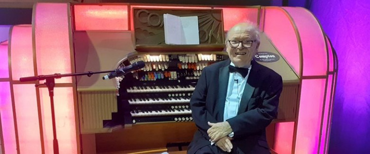 Dave Nicholas, the world's oldest working theatre organist, celebrates his 90th birthday with a performance at Stockport Plaza on Saturday, 19 July (Image via Stockport Plaza)