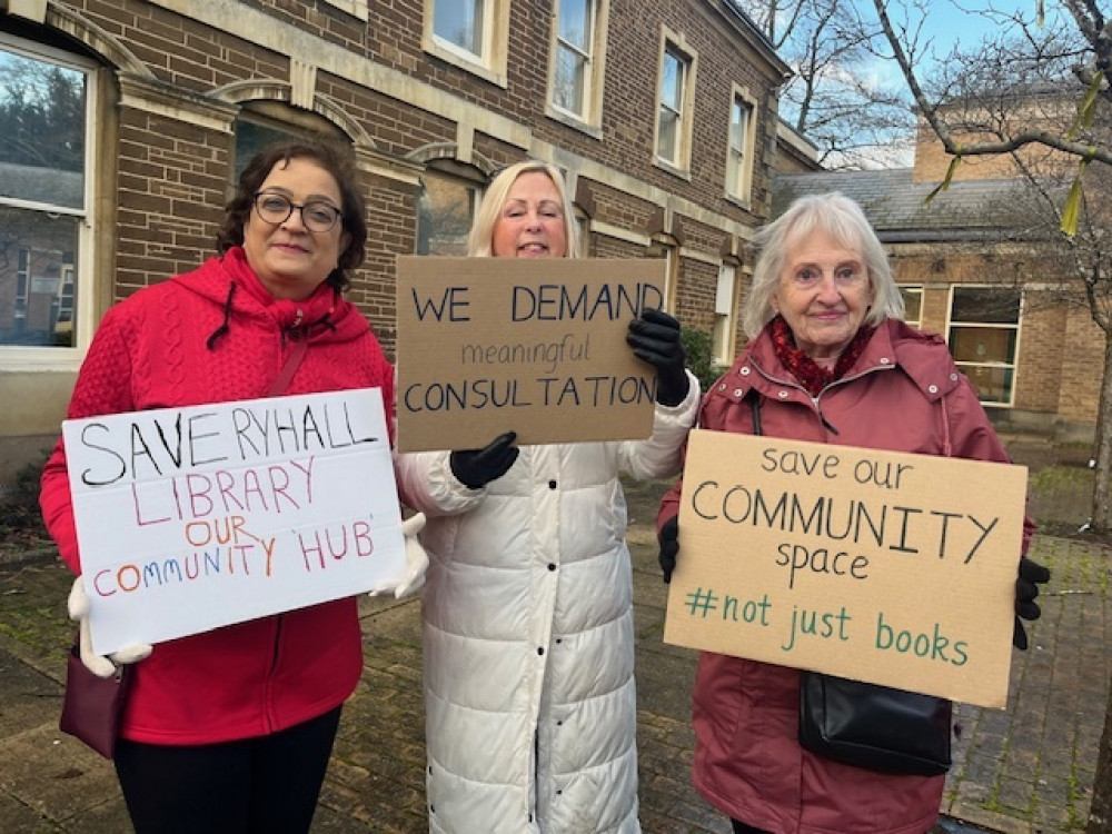 The Ryhall Library Action Group protested the council's option to close the library (Photo: LDRS)