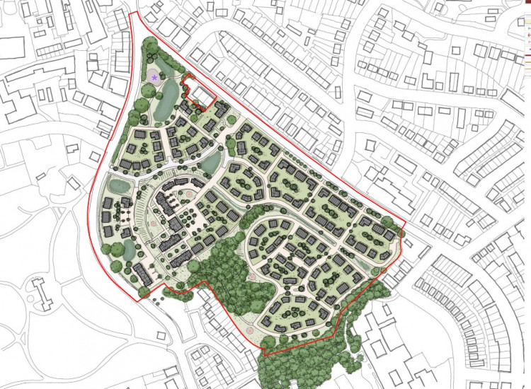 Plans for a new 70-bed housing estate on a former Stoke-on-Trent hospital site have been approved. (Planning application)