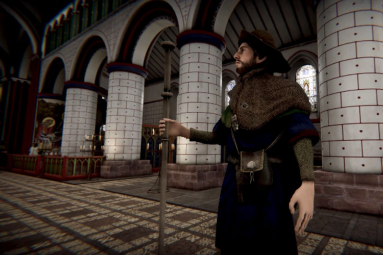 A VR reconstruction of what St John’s Church would have looked like in the 14th century (Image via: The University of Chester)