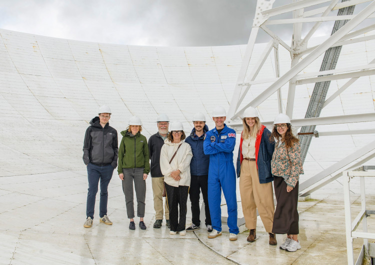 John McFall during a behind-the-scenes tour of the Lovell Telescope (Credit: Jodrell Bank)