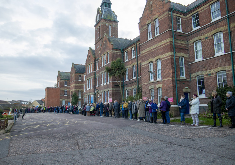 This photo taken by Christopher Cook shows a protest in March 2024 outside St Peter's Hospital - in which more than 750 people attended. (Credit: Christopher Cook)