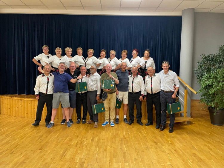  A warm welcome – celebration organised by folk group "Zoski" for the volunteer drivers (image supplied)