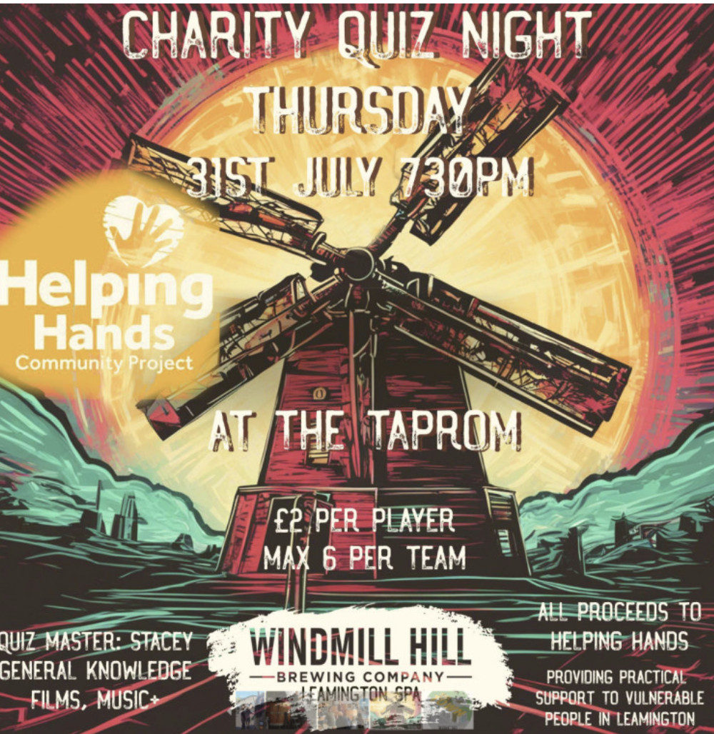 Leamington's Windmill Hill Brewery is teaming up with the local charity Helping Hands for a quiz night (image via Windmill Hill) Leamington's Windmill Hill Brewery is teaming up with the local charity Helping Hands for a quiz night (image via Windmill Hill)