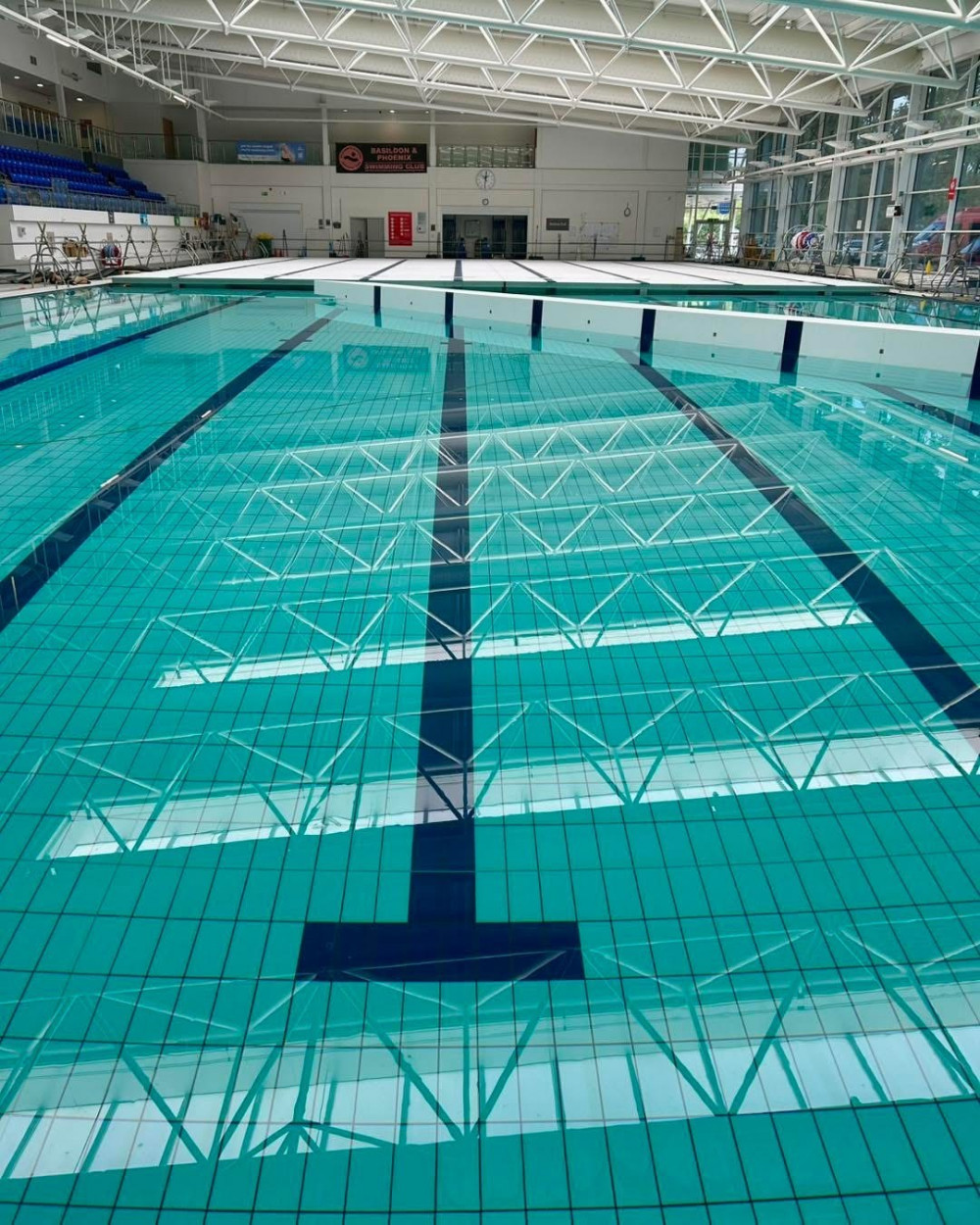 The pool has been closed since April while contractors installed a new revolutionary moveable floor system and replaced the pool boom dividing barrier. The pool has been closed since April while contractors installed a new revolutionary moveable floor system and replaced the pool boom dividing barrier.
