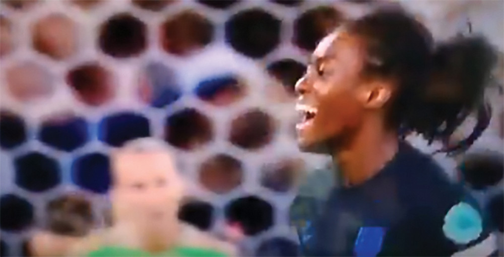 Michelle Agyemang turns away to celebrate after scoring tonight's vital goal. Michelle Agyemang turns away to celebrate after scoring tonight's vital goal.