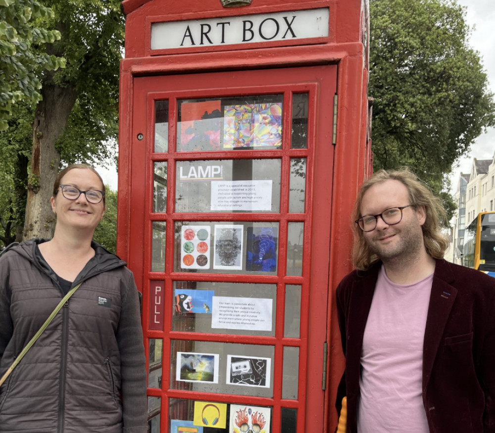 The display, curated and installed by Flo Ellis and Pip Burley of the senior leadership team, features work from LAMP’s art, design, and photography courses (image supplied) 