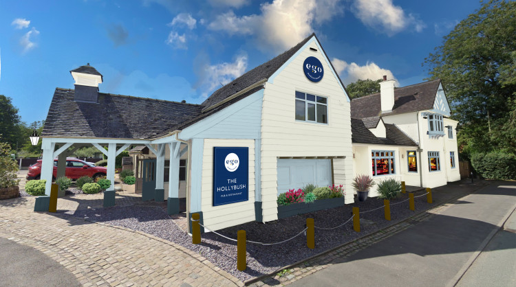 An artists impression of how the exterior of Ego at The Hollybush will look when it reopens. (Supplied)