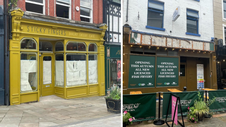 Stockport Underbanks will soon be welcoming Sticky Fingers Bakery and a new fish fryer in the Underbanks (Images - Nub News)