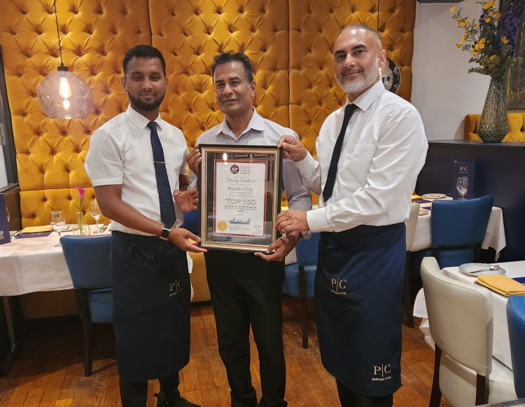 Naz Bappi, Jad Hussain and Shamim Uddin display their award (image supplied)