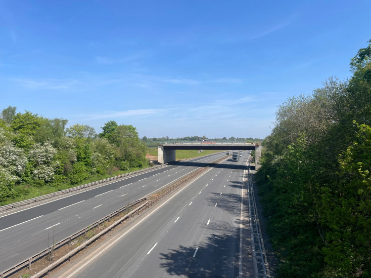 The A46 bridge to nowhere was installed in January 2023 (image by Nub News)