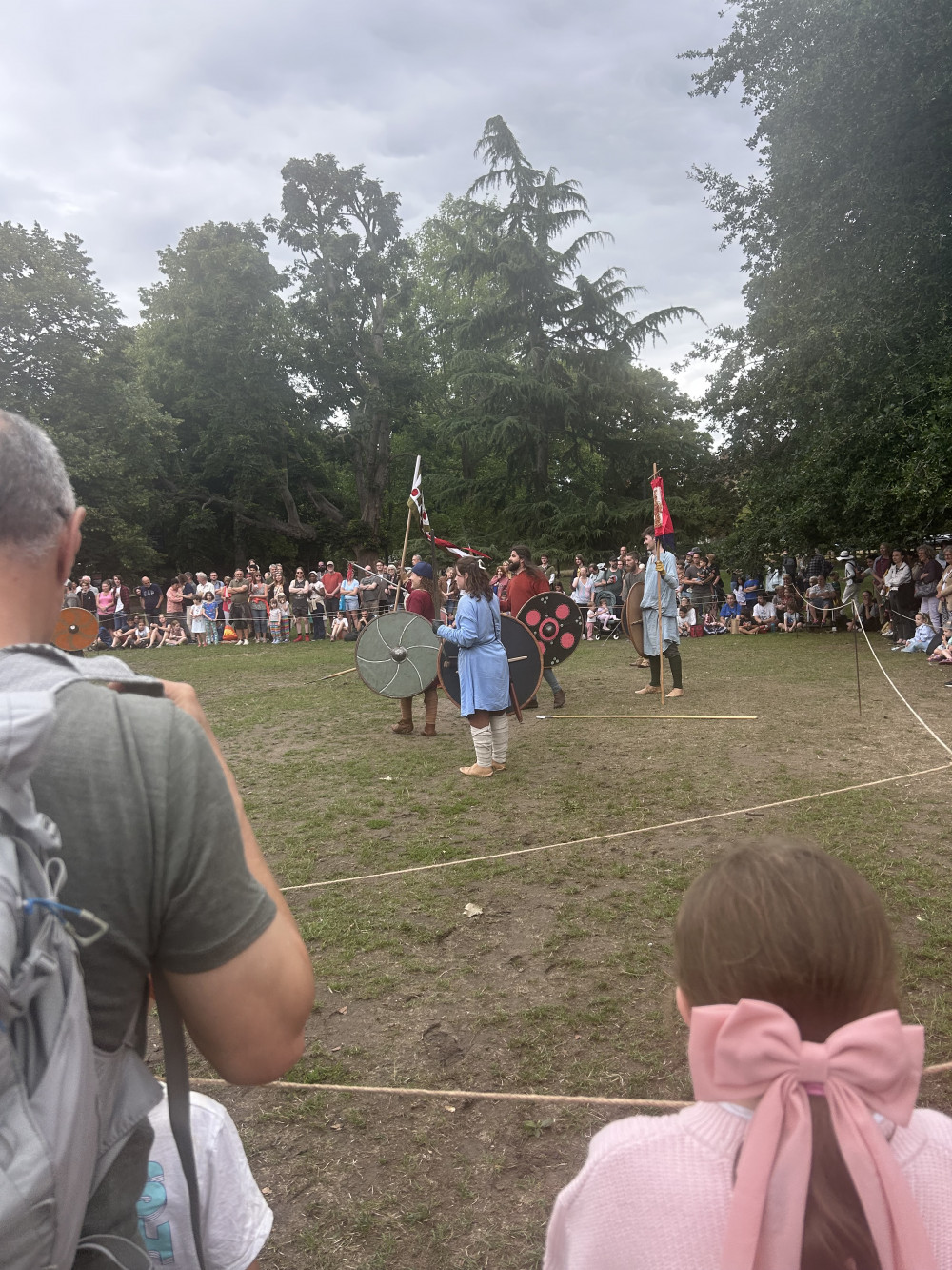 (The re-enactors showcasing a traditional Saxon battle (Credit: Tilly O’Brien)