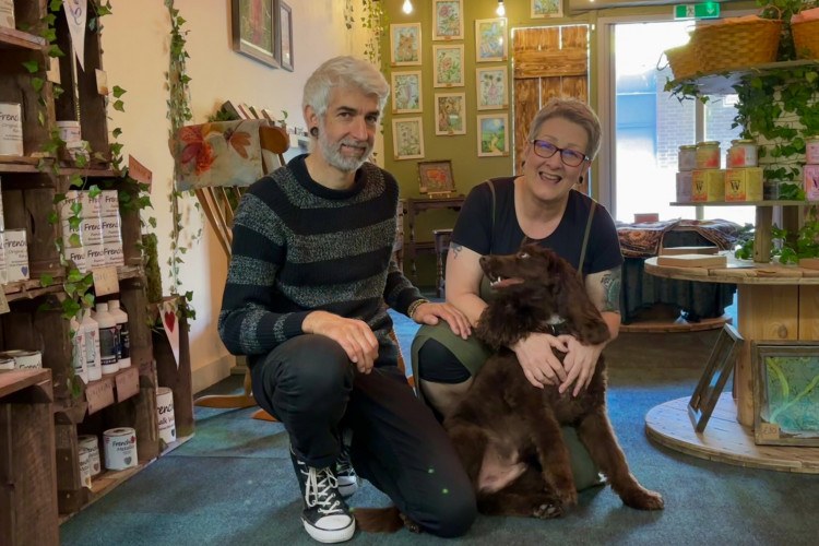 Jaki and Robert Walker with dog Floki at Wickwood Cottage in Longton. (Nub News)