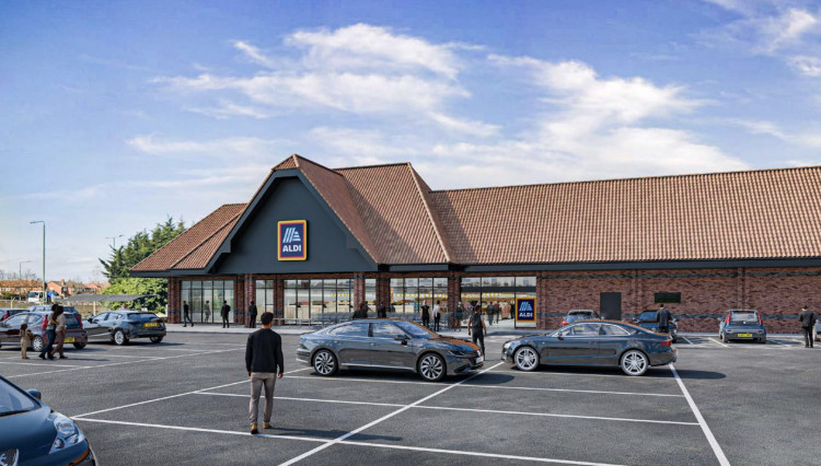 An artist impression of the new Aldi store that could be coming to Twickenham Road, Hanworth (credit: Planning application).