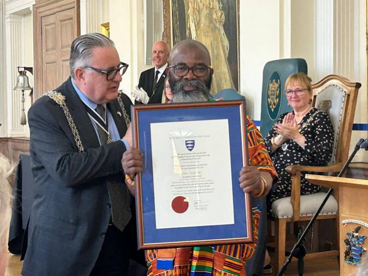 John Azah OBE was made an Honorary Freeman of Kingston on 8 July (Credit: Kingston Council)