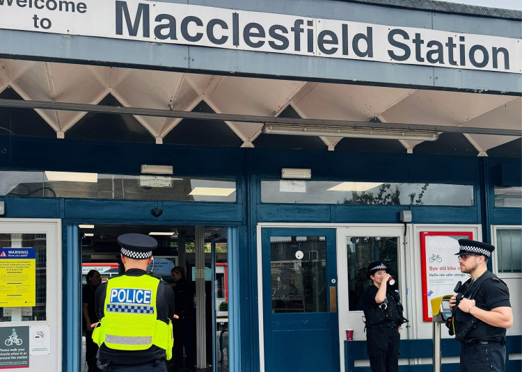 Police carried out an operation at Macclesfield station on Wednesday, July 30 (Credit: Cheshire Police)
