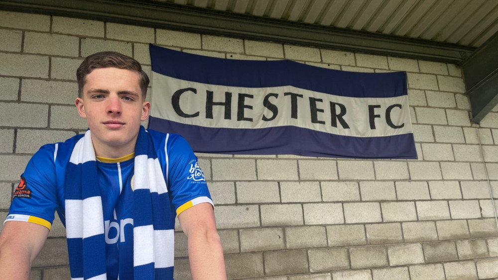 Fin earned his move to the Alex after a stretch of outstanding performances (Image via: Chester FC)