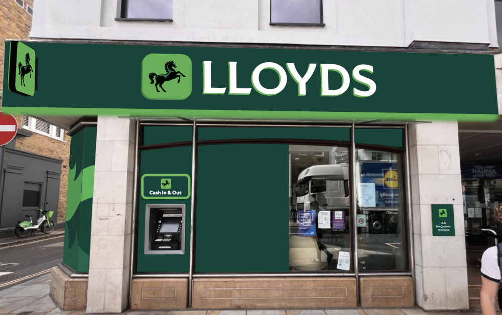 What the frontage of the Lloyds Bank on The Quadrant, Richmond could look like if plans are approved (credit: Planning application). What the frontage of the Lloyds Bank on The Quadrant, Richmond could look like if plans are approved (credit: Planning application).