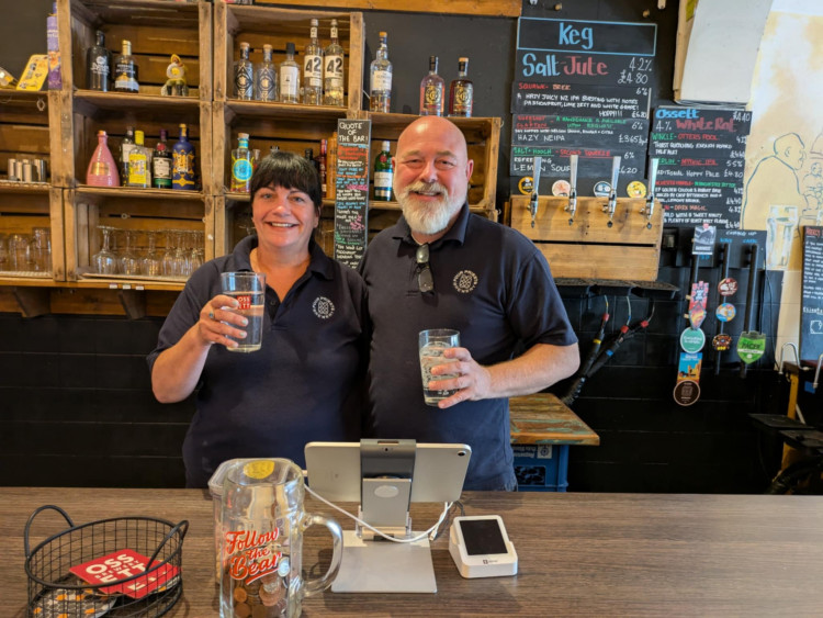 Andy and Sarah Thomason are the new owners of the former Beer Emporium in Sandbach aka the bar with no name! (Photo: Nub News)
