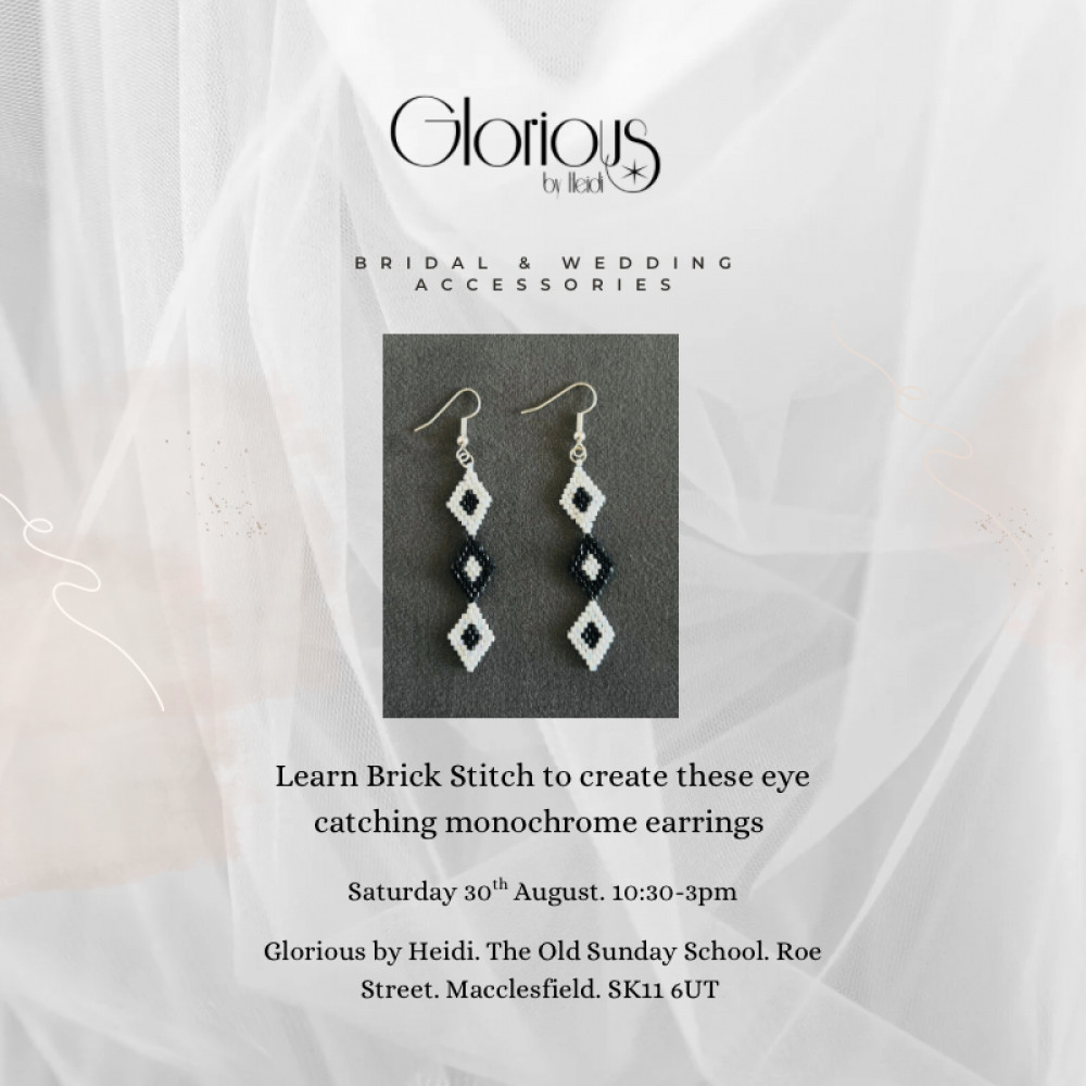 Learn Brick Stitch to make eye catching monochrome earrings Learn Brick Stitch to make eye catching monochrome earrings
