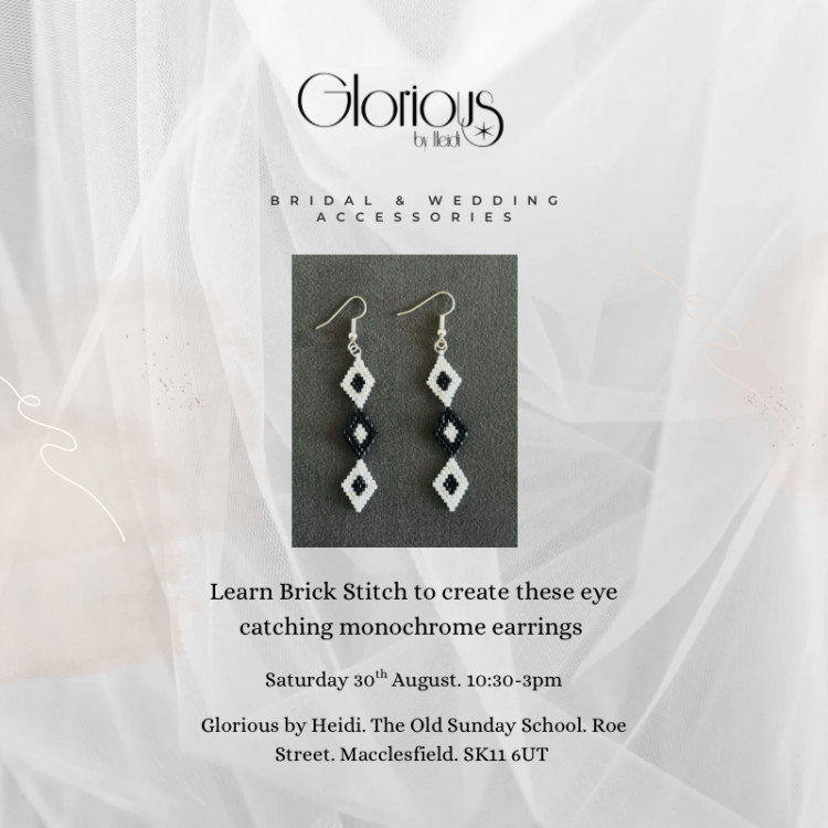Learn Brick Stitch to make eye catching monochrome earrings 