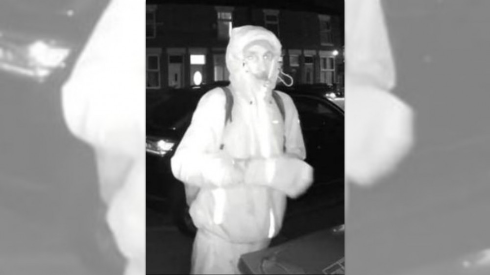 Police are looking to speak to the man in this picture, as they believe he can assist in an investigation into a Ring doorbell theft (Image via GMP) Police are looking to speak to the man in this picture, as they believe he can assist in an investigation into a Ring doorbell theft (Image via GMP)