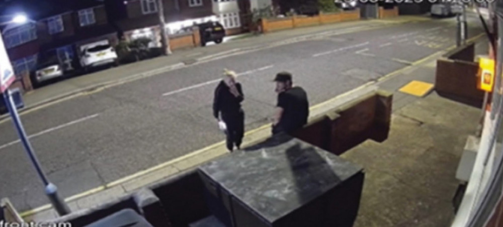 Lee Britchford, sitting, was caught on CCTV when he and unknown others stole a table and chairs from Grays RAF club. Lee Britchford, sitting, was caught on CCTV when he and unknown others stole a table and chairs from Grays RAF club.