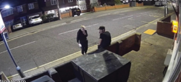 Lee Britchford, sitting, was caught on CCTV when he and unknown others stole a table and chairs from Grays RAF club. 