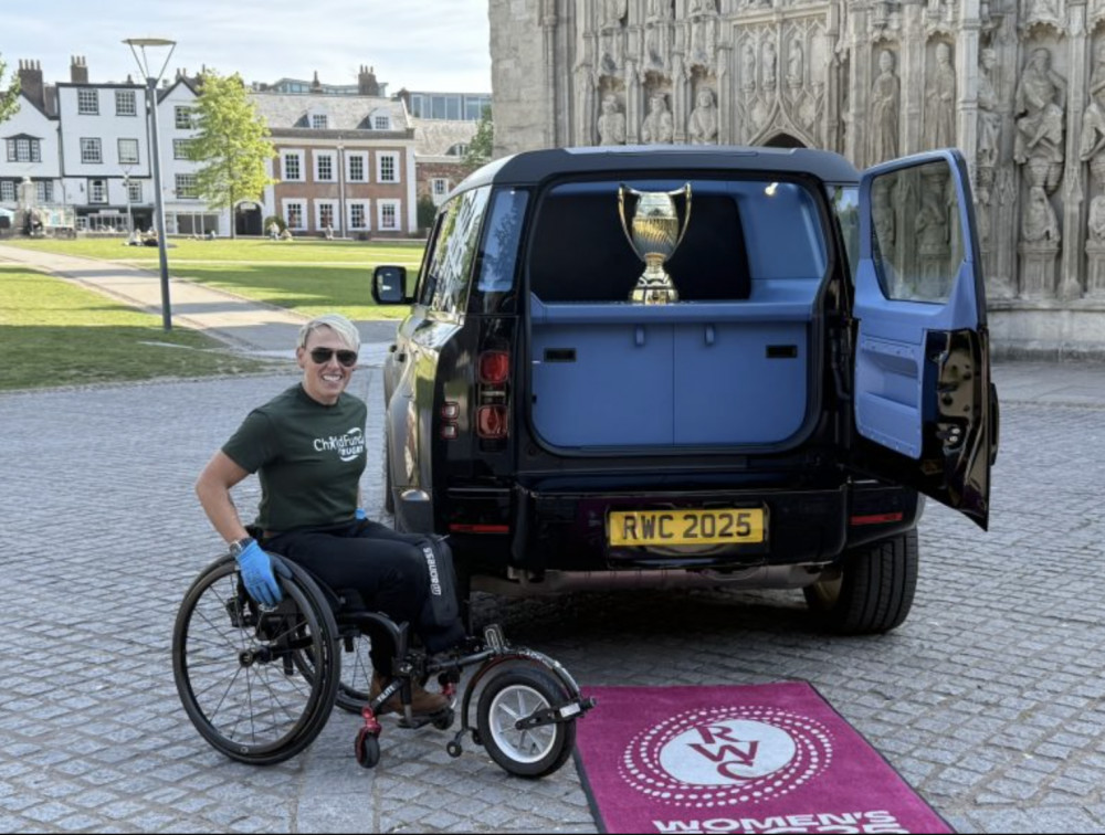 Army veteran Lexi Chambers to wheel 322 miles in 10 days from Twickenham Stadium to open the Women’s Rugby World Cup 2025 (credit: ChildFund Rugby UK). Army veteran Lexi Chambers to wheel 322 miles in 10 days from Twickenham Stadium to open the Women’s Rugby World Cup 2025 (credit: ChildFund Rugby UK).