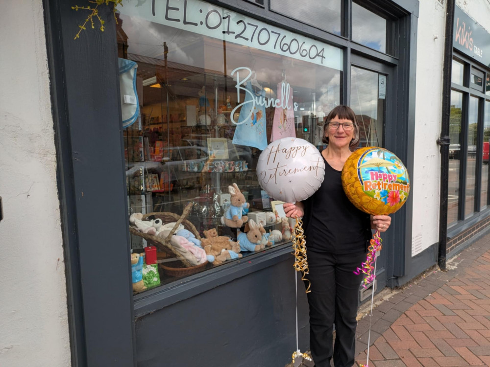 Linda Jones has retired today (Tuesday) after 27 years at Burnell's in Congleton Road. (Photo: Nub News) Linda Jones has retired today (Tuesday) after 27 years at Burnell's in Congleton Road. (Photo: Nub News)
