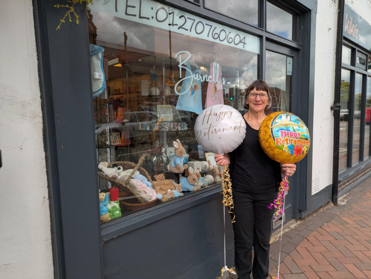 Linda Jones has retired today (Tuesday) after 27 years at Burnell's in Congleton Road. (Photo: Nub News) 