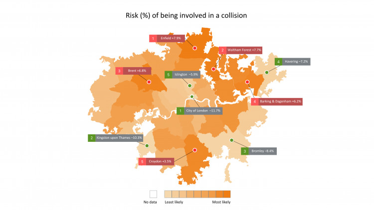 In Kingston, motorists are 10.3 per cent less likely to be involved in a collision (Credit: CRIF)