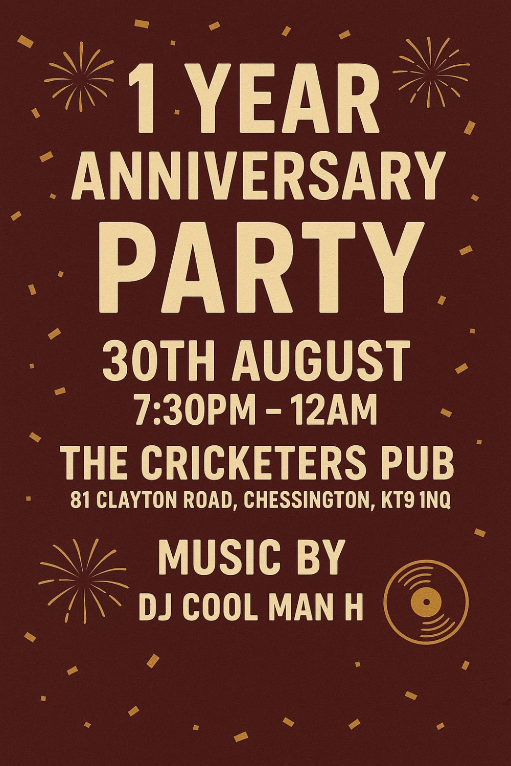1 year anniversary party