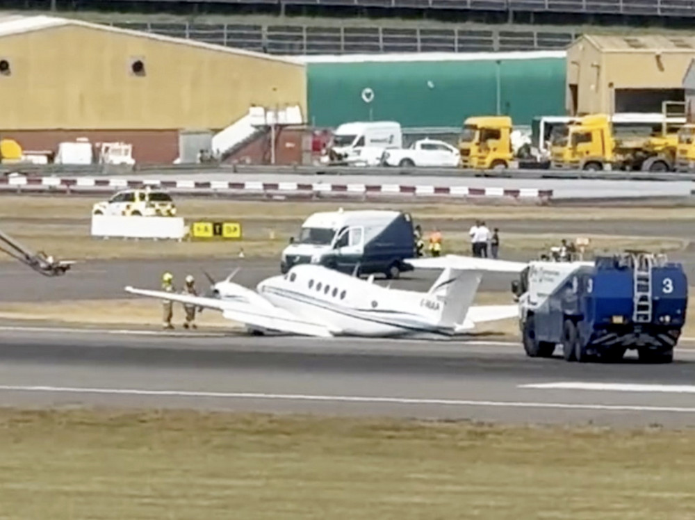 The runway at Birmingham Airport has now reopened (image via SWNS)