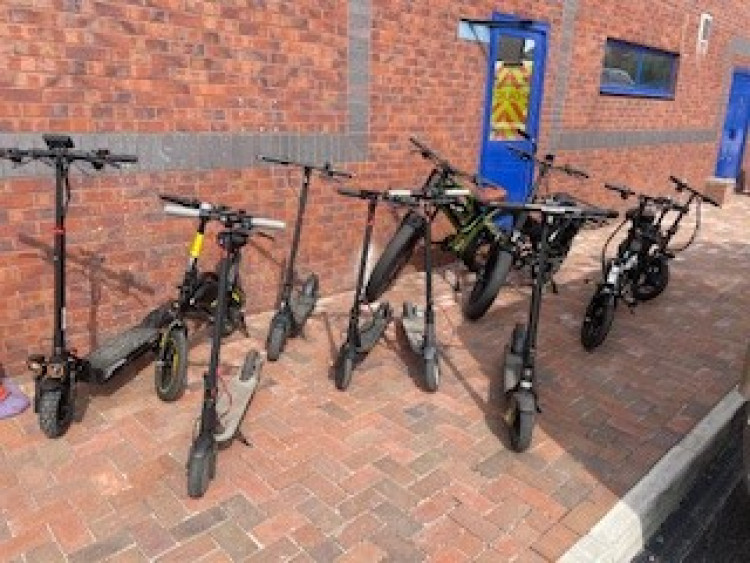 Eight e-scooters have been seized by police in Stoke-on-Trent. (Staffordshire Police)