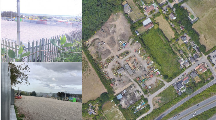 This montage shows how the site has been cleared and developed.