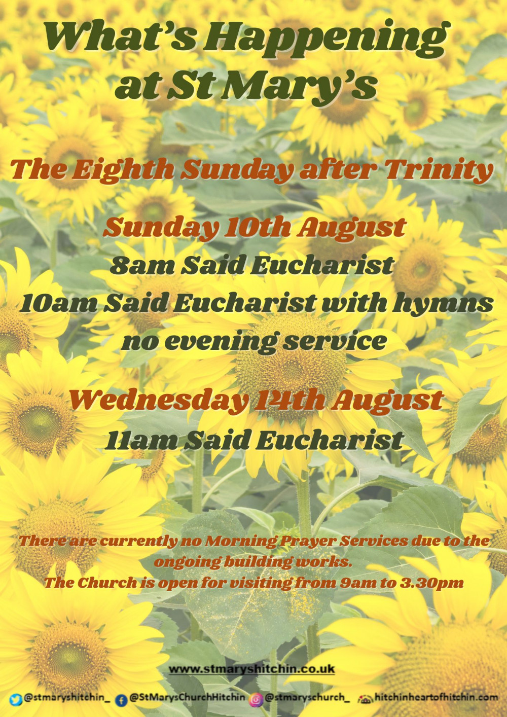 Services at St Mary's Church this week Services at St Mary's Church this week