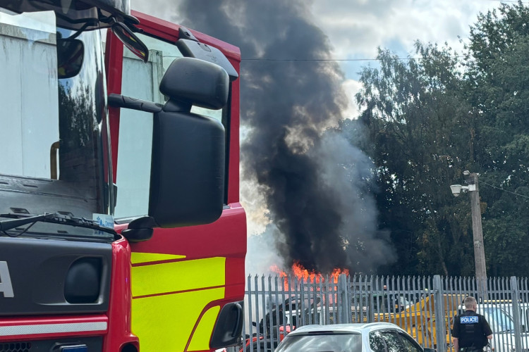 Fire crews extinguished a blaze on Lower Bedford Street on Friday. (Nub News)