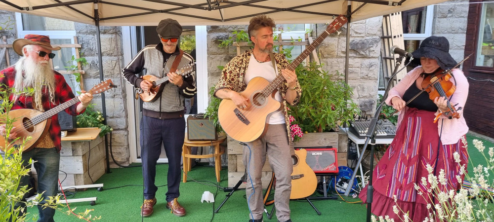 Maythorne playing at St Benedict's Nursing Home BBQ Maythorne playing at St Benedict's Nursing Home BBQ